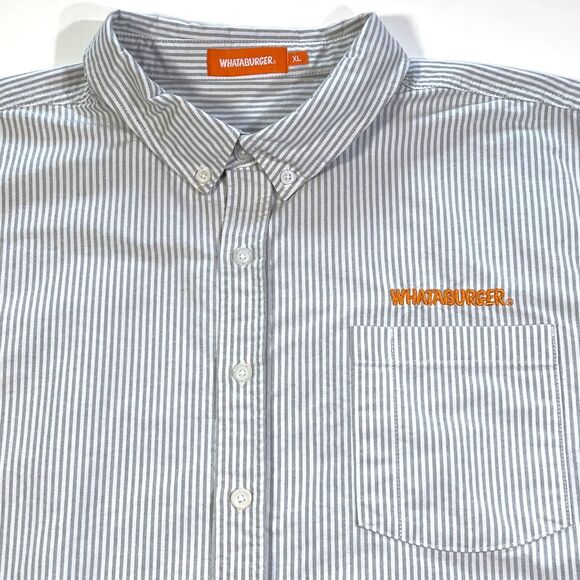 Whataburger Men's Striped Button-Down Shirt XL - Picture 2 of 5